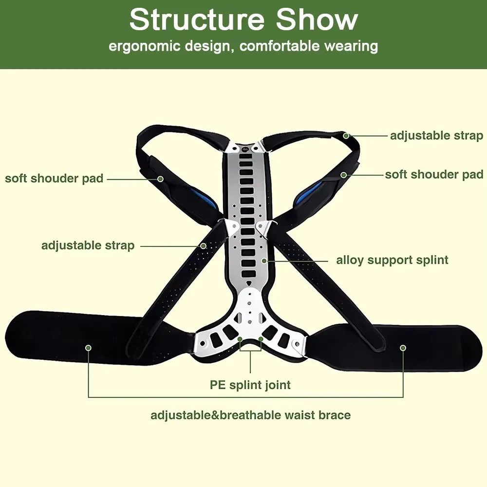 Women’s Firm Back Support Brace | Adjustable for Posture & Shoulder Support - Image 4
