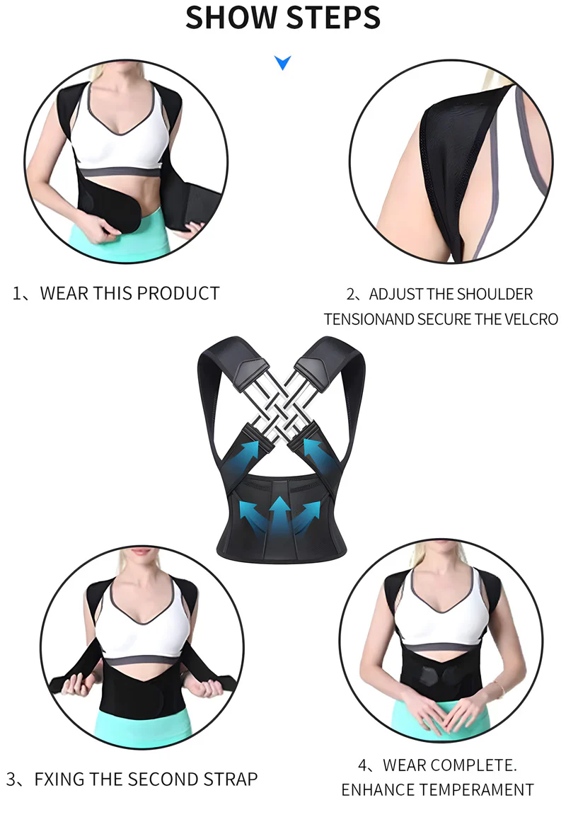 Women’s Back Support Brace with Lumbar Belt for Posture & Shoulder Alignment - Image 18