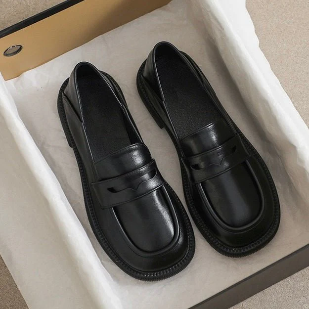 Women's Orthopedic Chunky Loafers | British Style Wide Fit Platform Shoe - Image 10