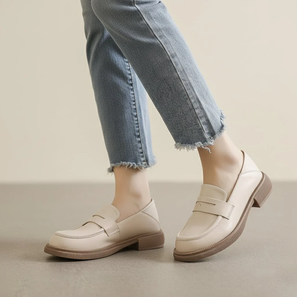 Women's Orthopedic Chunky Loafers | British Style Wide Fit Platform Shoe - Image 3
