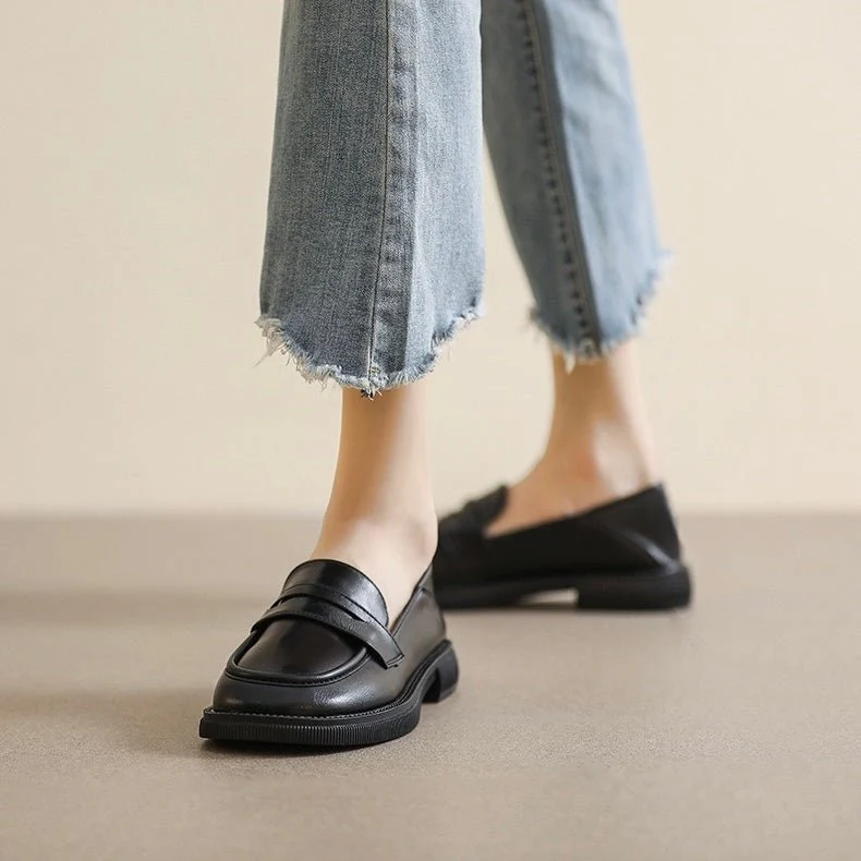 Women's Orthopedic Chunky Loafers | British Style Wide Fit Platform Shoe - Image 4