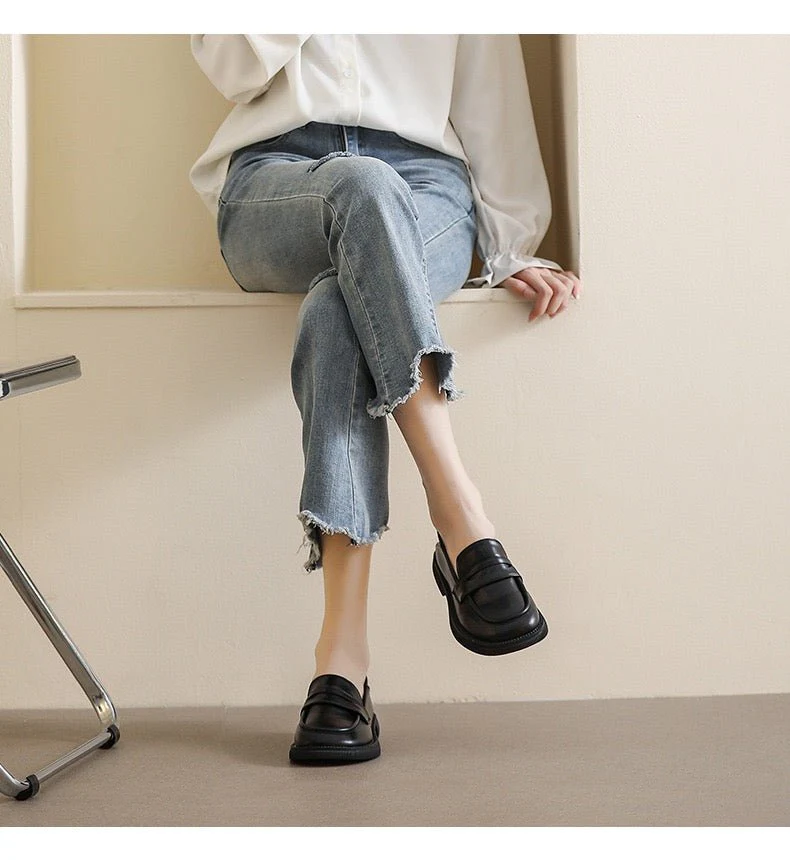 Women's Orthopedic Chunky Loafers | British Style Wide Fit Platform Shoe - Image 5