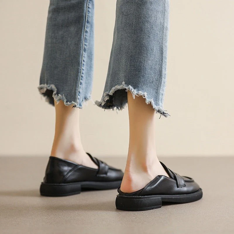 Women's Orthopedic Chunky Loafers | British Style Wide Fit Platform Shoe - Image 8