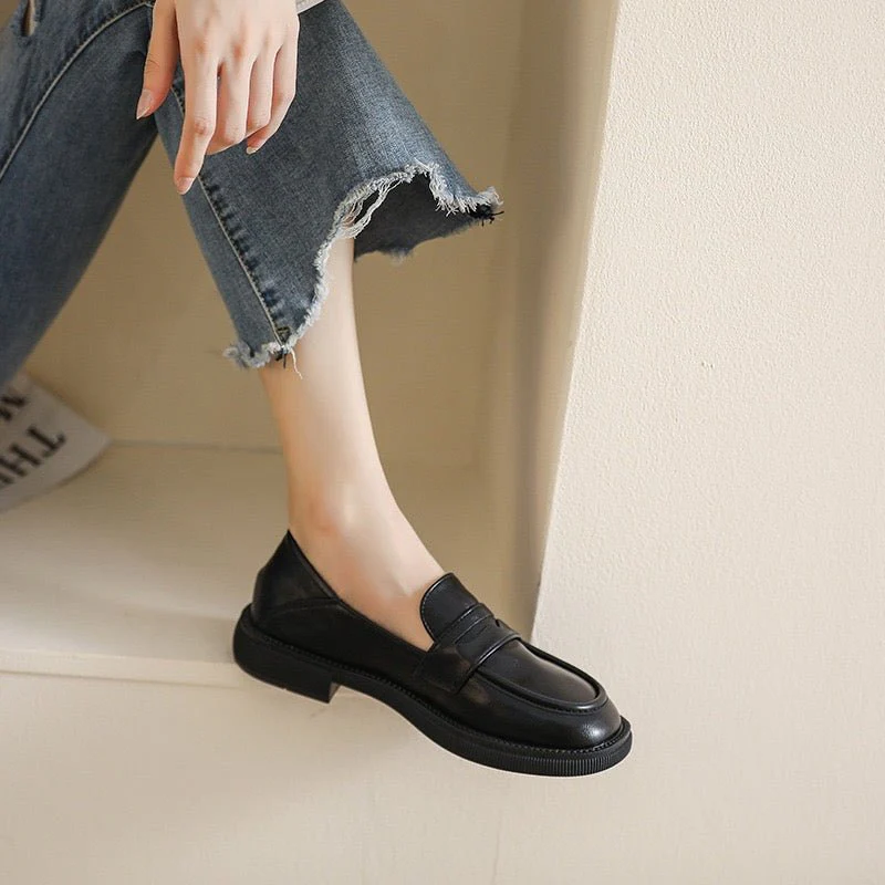 Women's Orthopedic Chunky Loafers | British Style Wide Fit Platform Shoe - Image 9