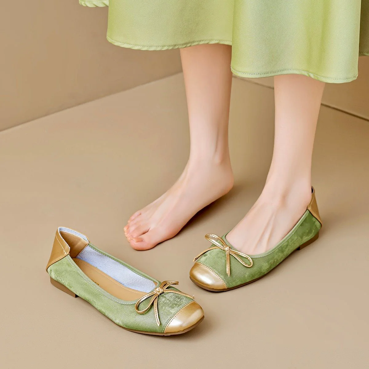 Women's Square Toe Ballet Flats with Arch Support | Chic Bow Style Shoes - Image 10