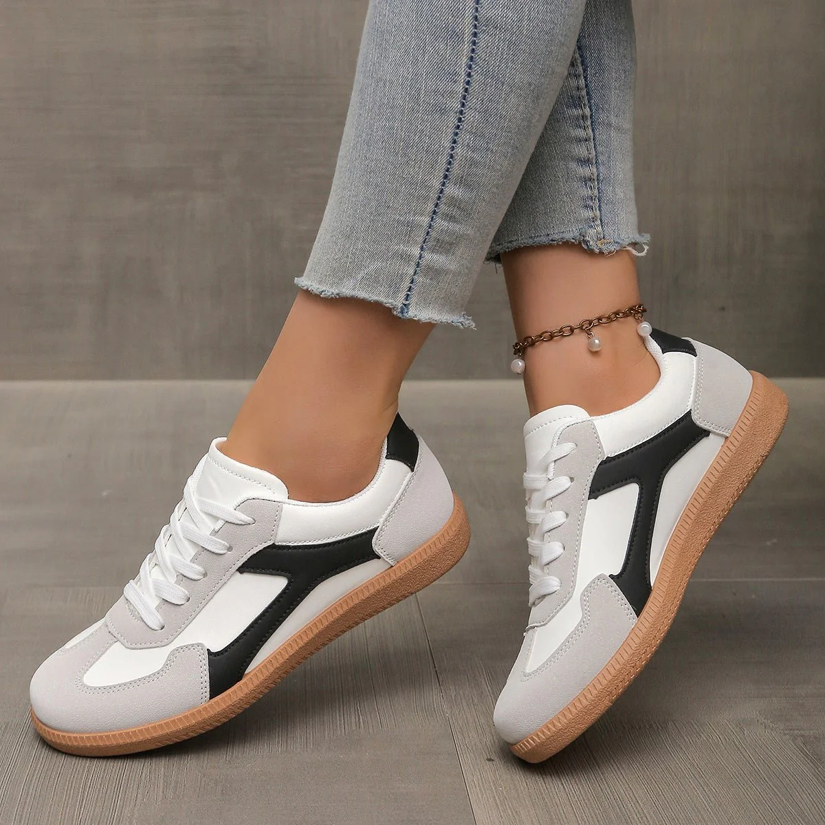 Women's Retro Suede Trainers with Arch Support | Casual Walking Shoes - Image 14