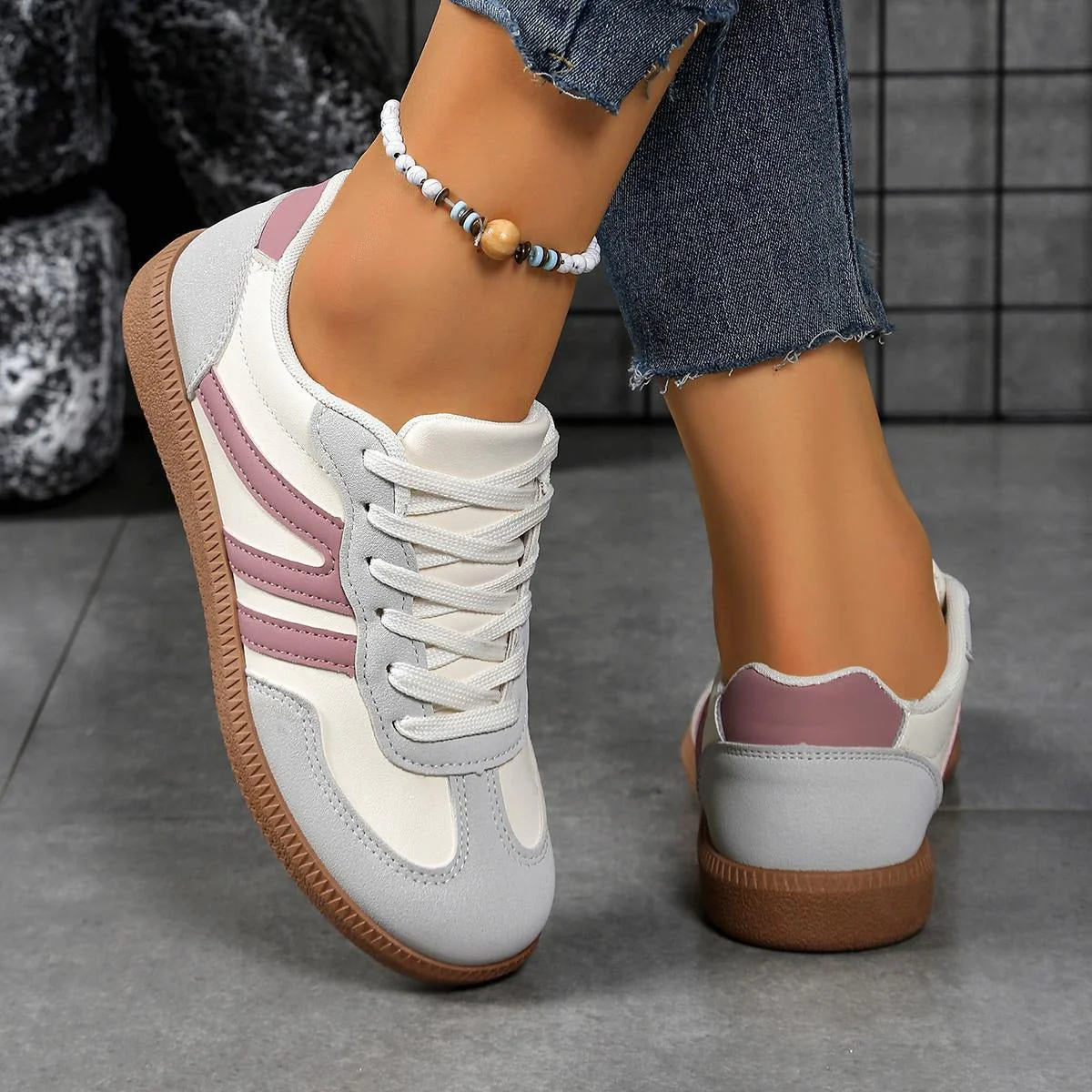 Women's Retro Suede Trainers with Arch Support | Casual Walking Shoes - Image 18