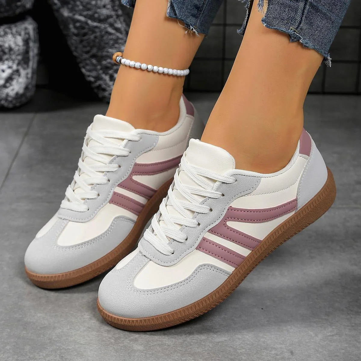 Women's Retro Suede Trainers with Arch Support | Casual Walking Shoes - Image 19
