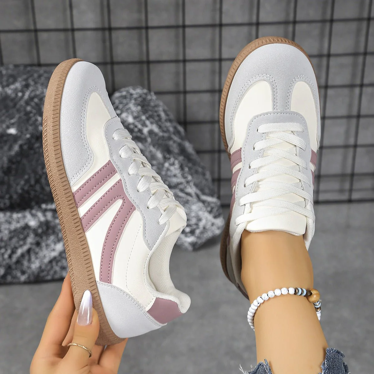 Women's Retro Suede Trainers with Arch Support | Casual Walking Shoes - Image 20