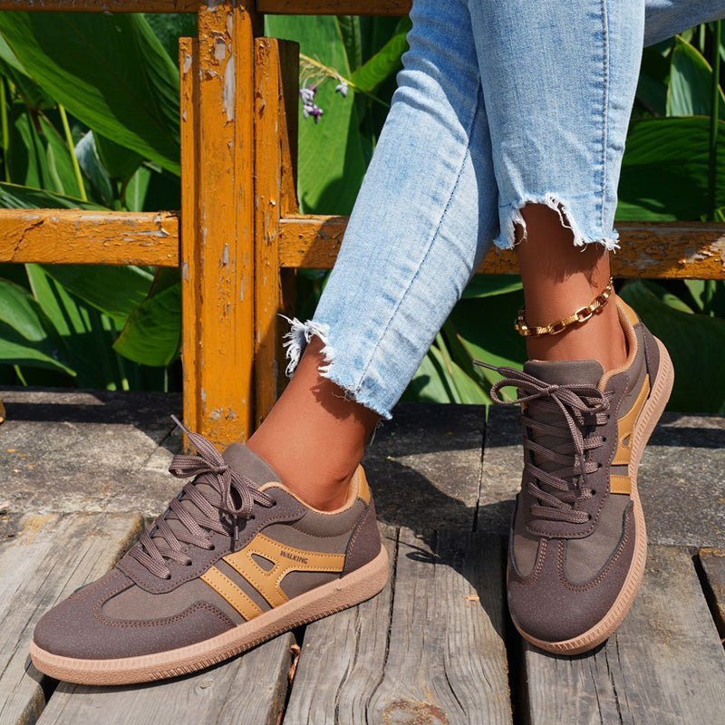 Women's Retro Suede Trainers with Arch Support | Casual Walking Shoes - Image 3