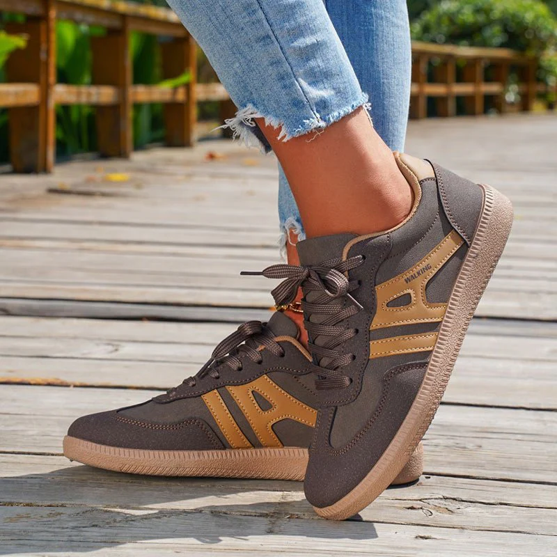 Women's Retro Suede Trainers with Arch Support | Casual Walking Shoes - Image 4