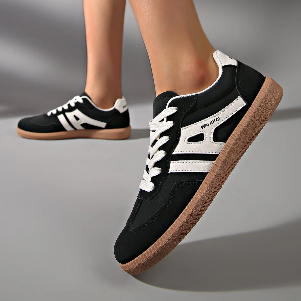 Women's Retro Suede Trainers with Arch Support | Casual Walking Shoes - Image 7