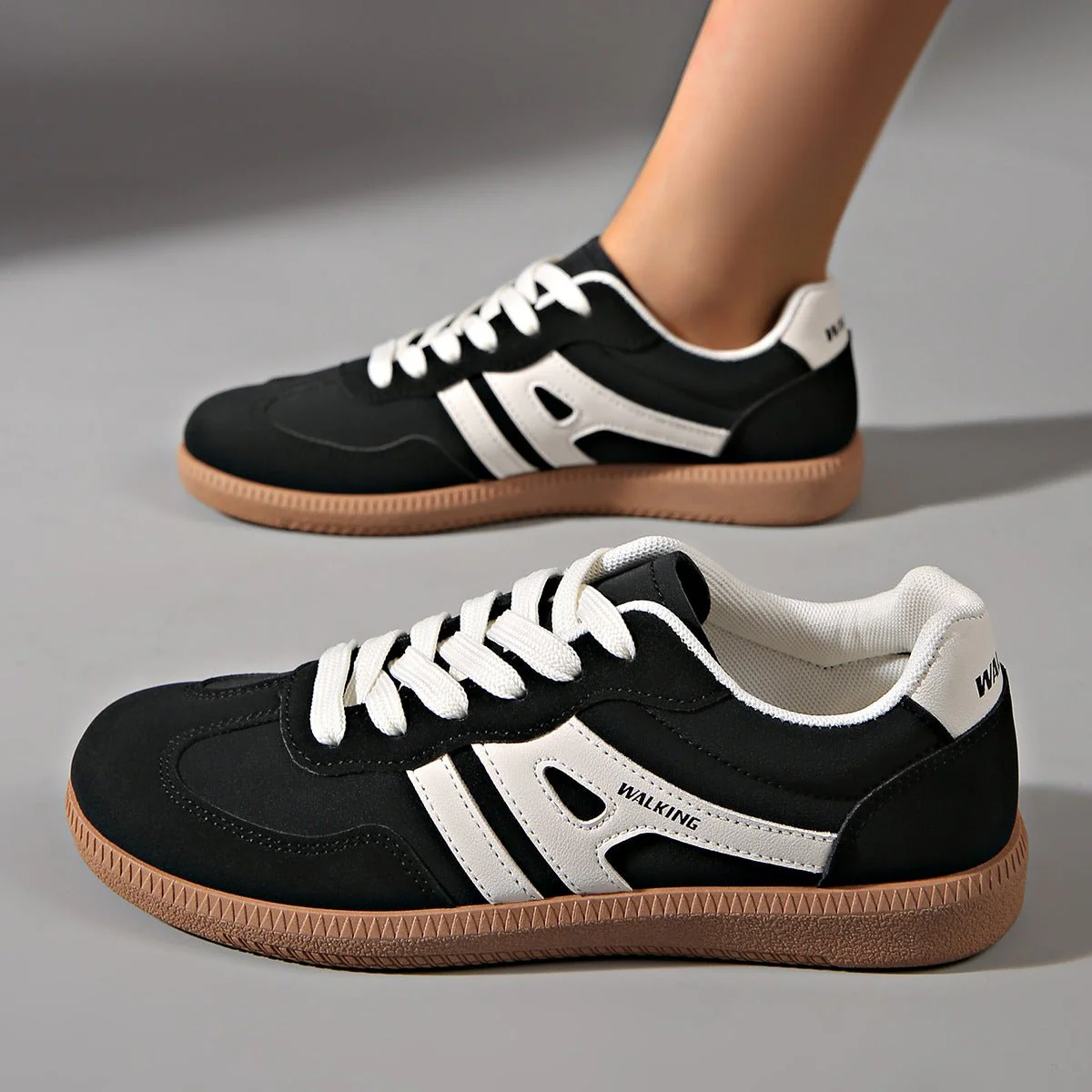 Women's Retro Suede Trainers with Arch Support | Casual Walking Shoes - Image 8