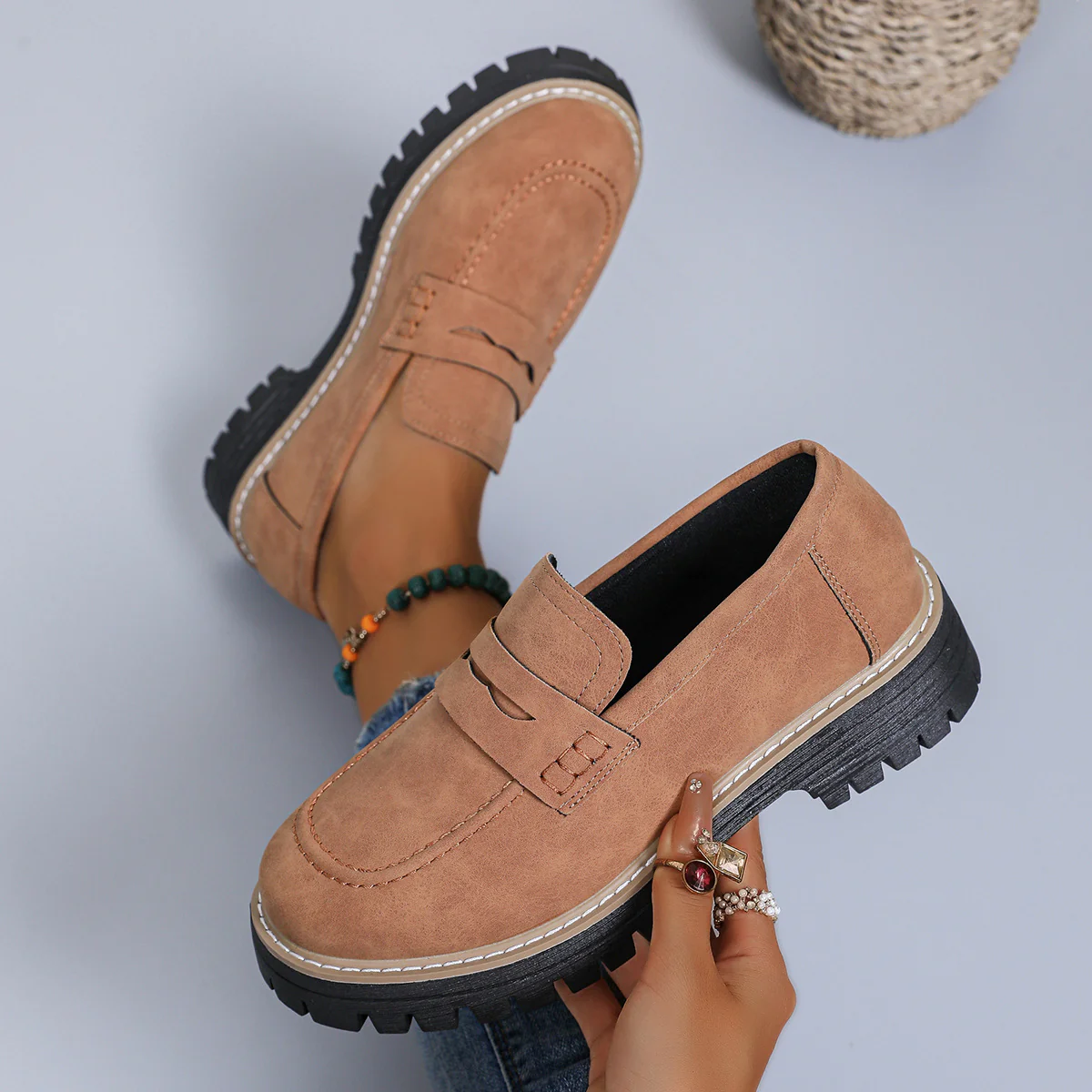 Women's Platform Loafers | Chunky Sole Comfort with Arch Support - Image 10