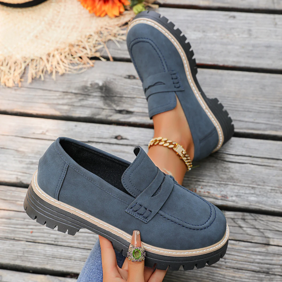 Women's Platform Loafers | Chunky Sole Comfort with Arch Support - Image 14