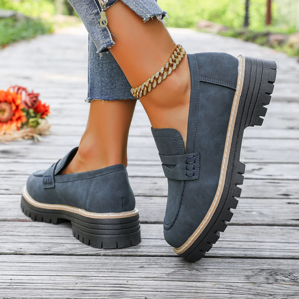 Women's Platform Loafers | Chunky Sole Comfort with Arch Support - Image 16