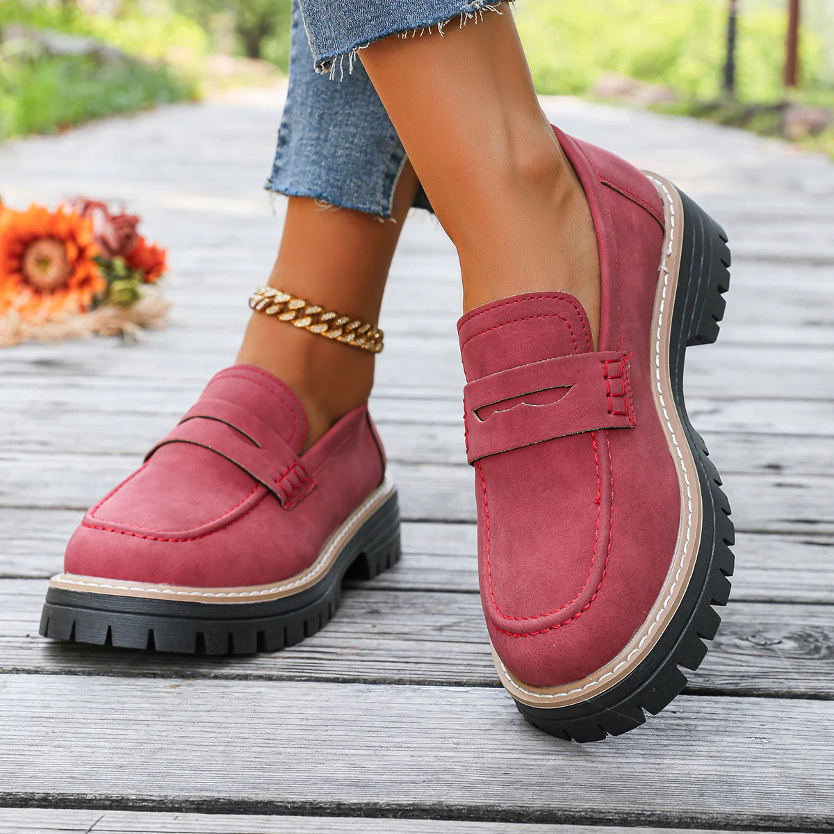 Women's Platform Loafers | Chunky Sole Comfort with Arch Support - Image 20