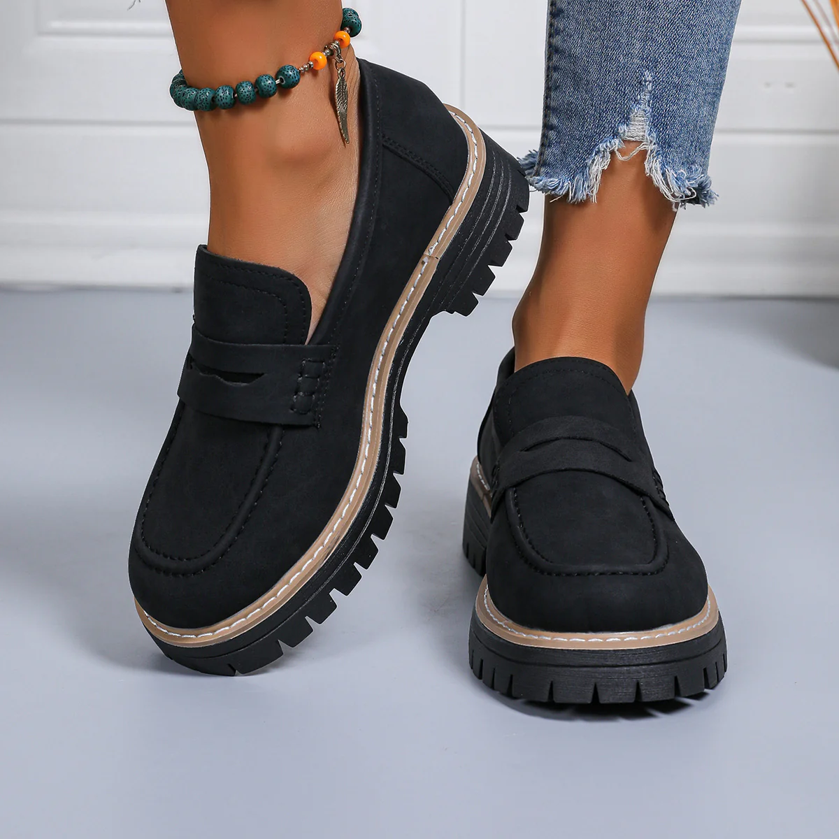 Women's Platform Loafers | Chunky Sole Comfort with Arch Support - Image 4