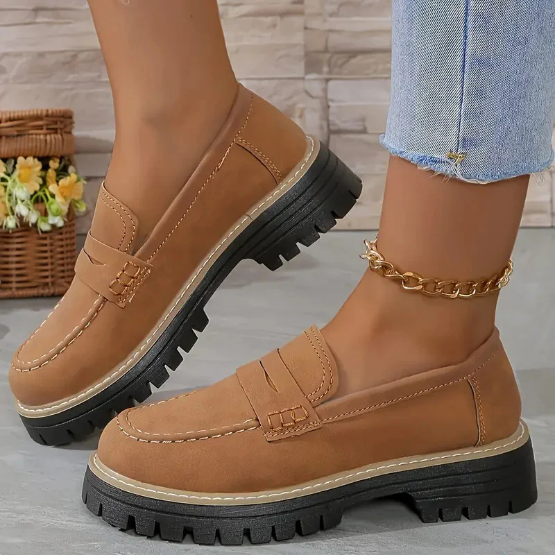 Women's Platform Loafers | Chunky Sole Comfort with Arch Support - Image 8