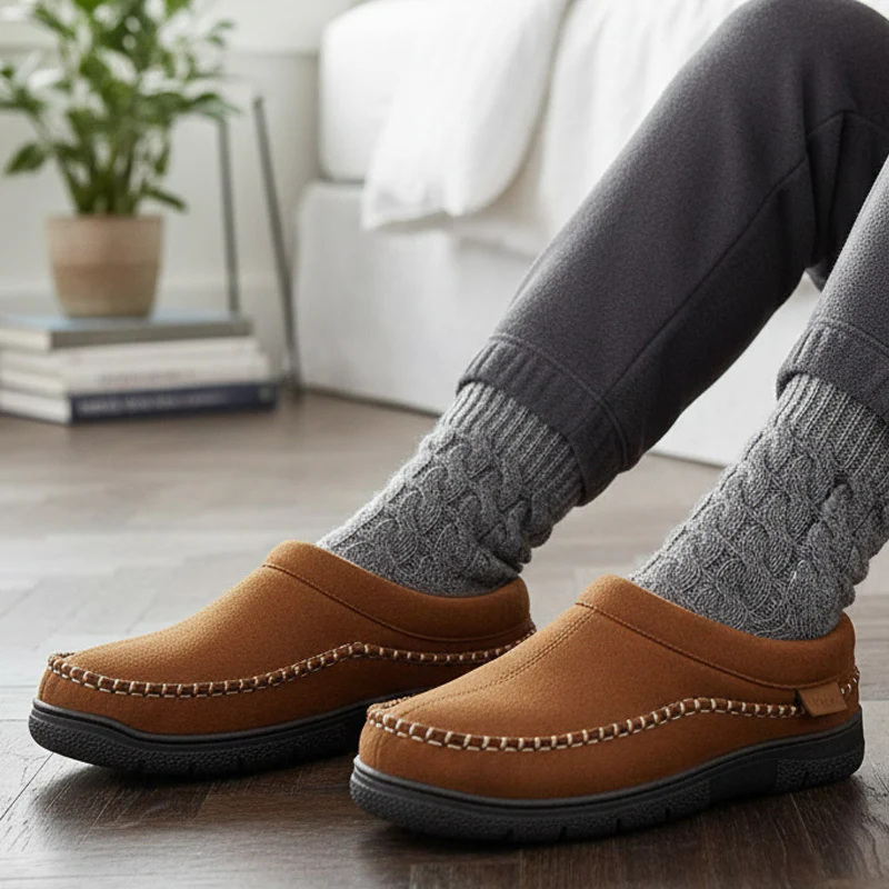 Men’s Orthopedic House Slippers – Warm Fleece | Arch Support | Wide Fit - Image 14
