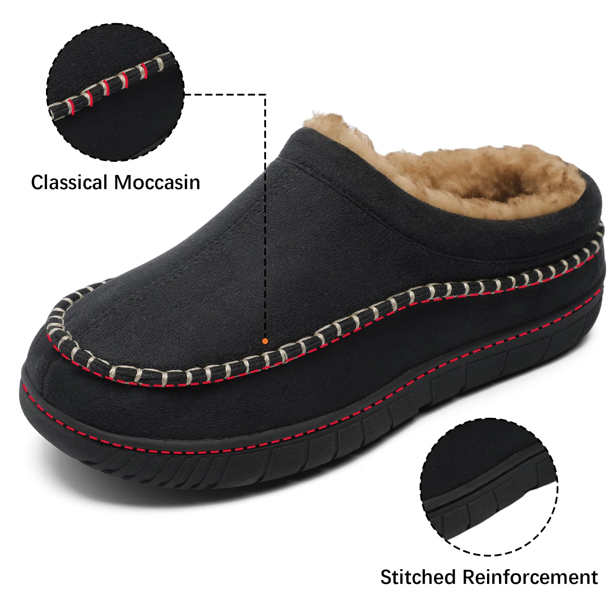 Men’s Orthopedic House Slippers – Warm Fleece | Arch Support | Wide Fit - Image 3
