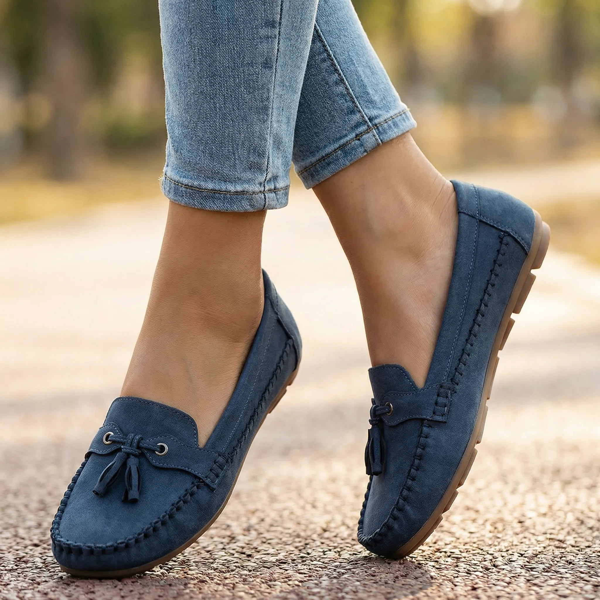 Women’s Orthopedic Extra Wide Suede Loafers – Slip-On Shoes with Arch Support - Image 11