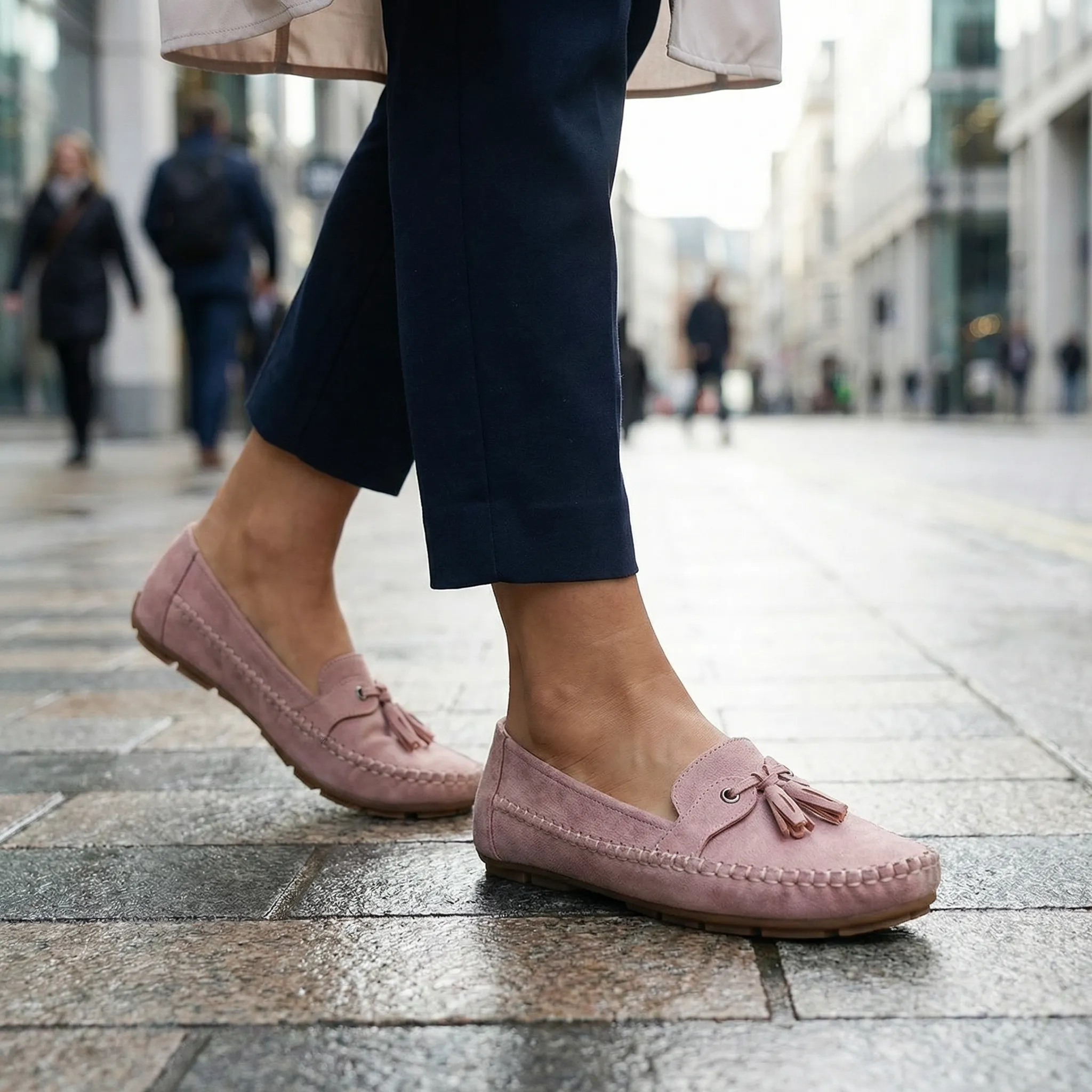 Women’s Orthopedic Extra Wide Suede Loafers – Slip-On Shoes with Arch Support - Image 12
