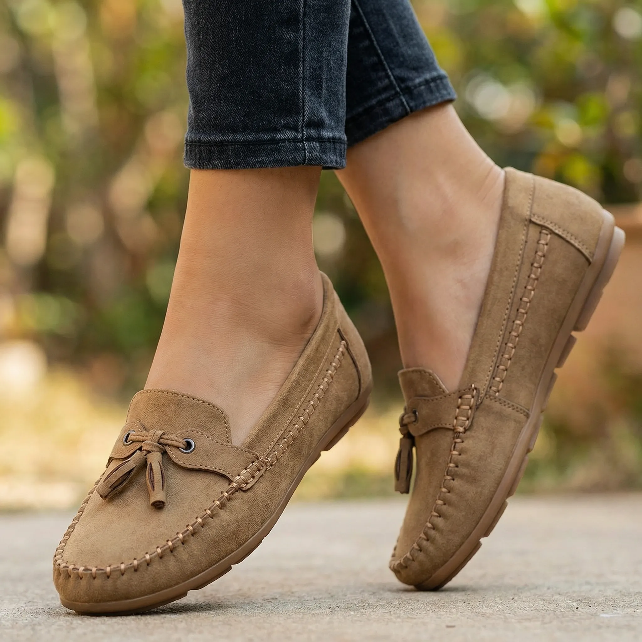 Women’s Orthopedic Extra Wide Suede Loafers – Slip-On Shoes with Arch Support - Image 5