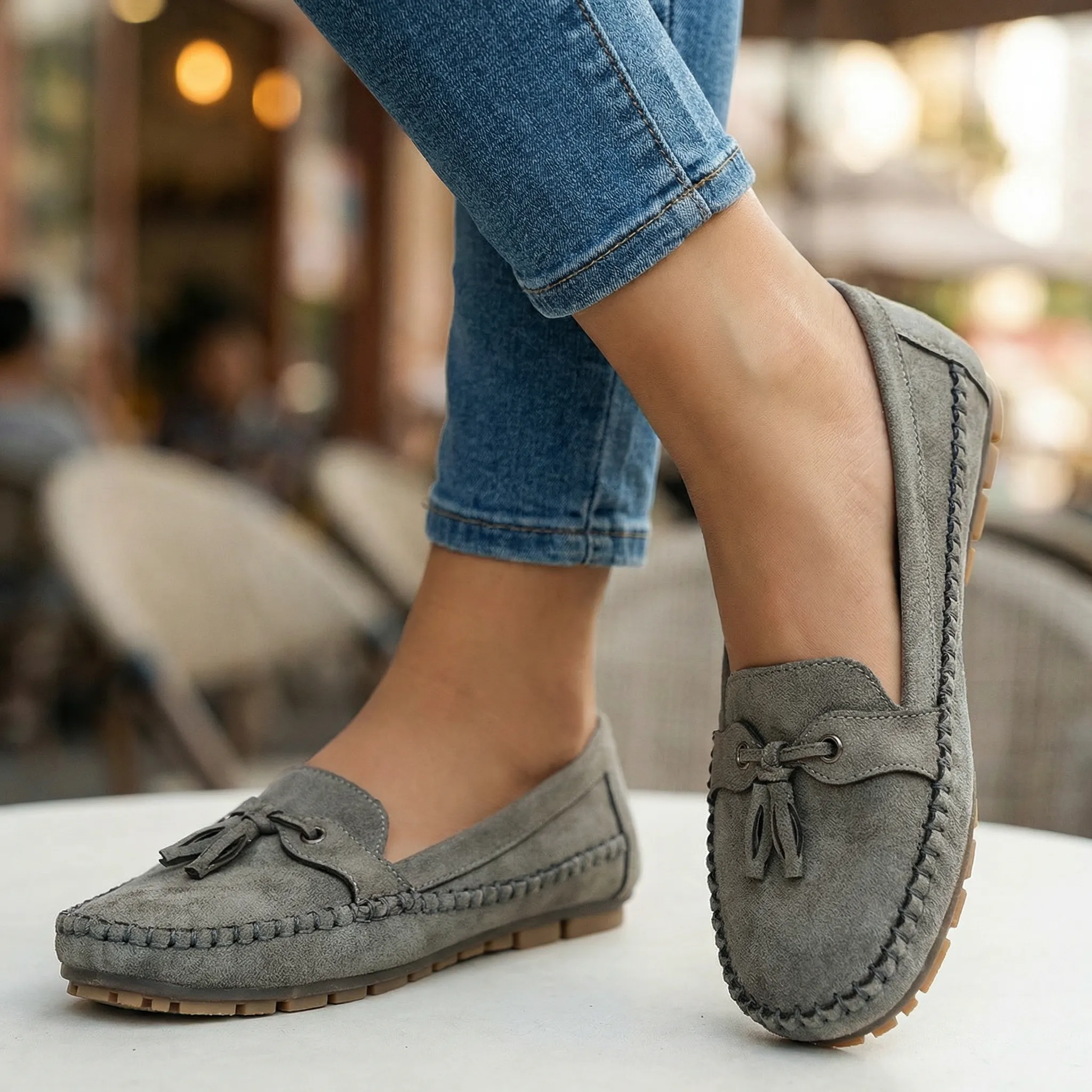 Women’s Orthopedic Extra Wide Suede Loafers – Slip-On Shoes with Arch Support - Image 7