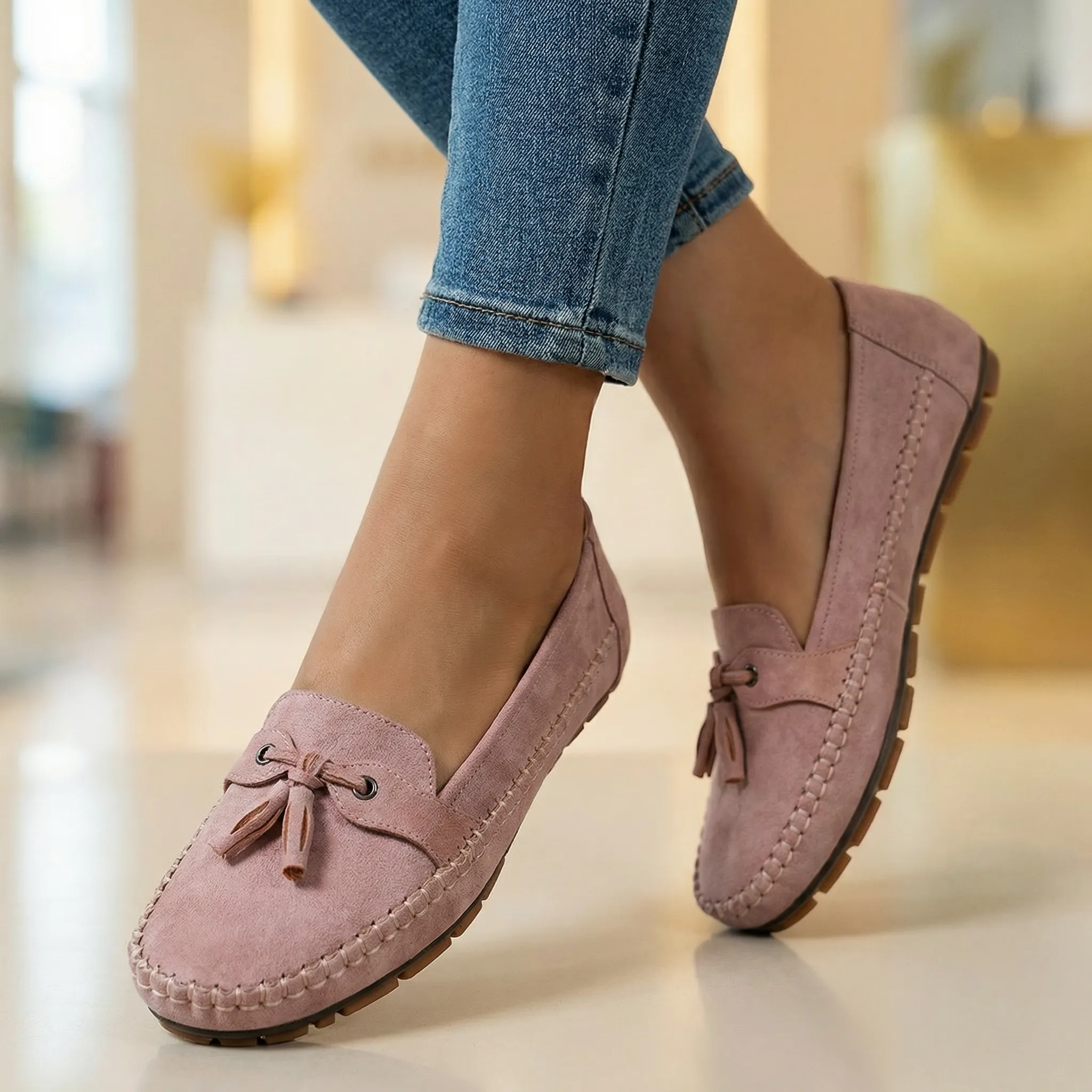 Women’s Orthopedic Extra Wide Suede Loafers – Slip-On Shoes with Arch Support - Image 8