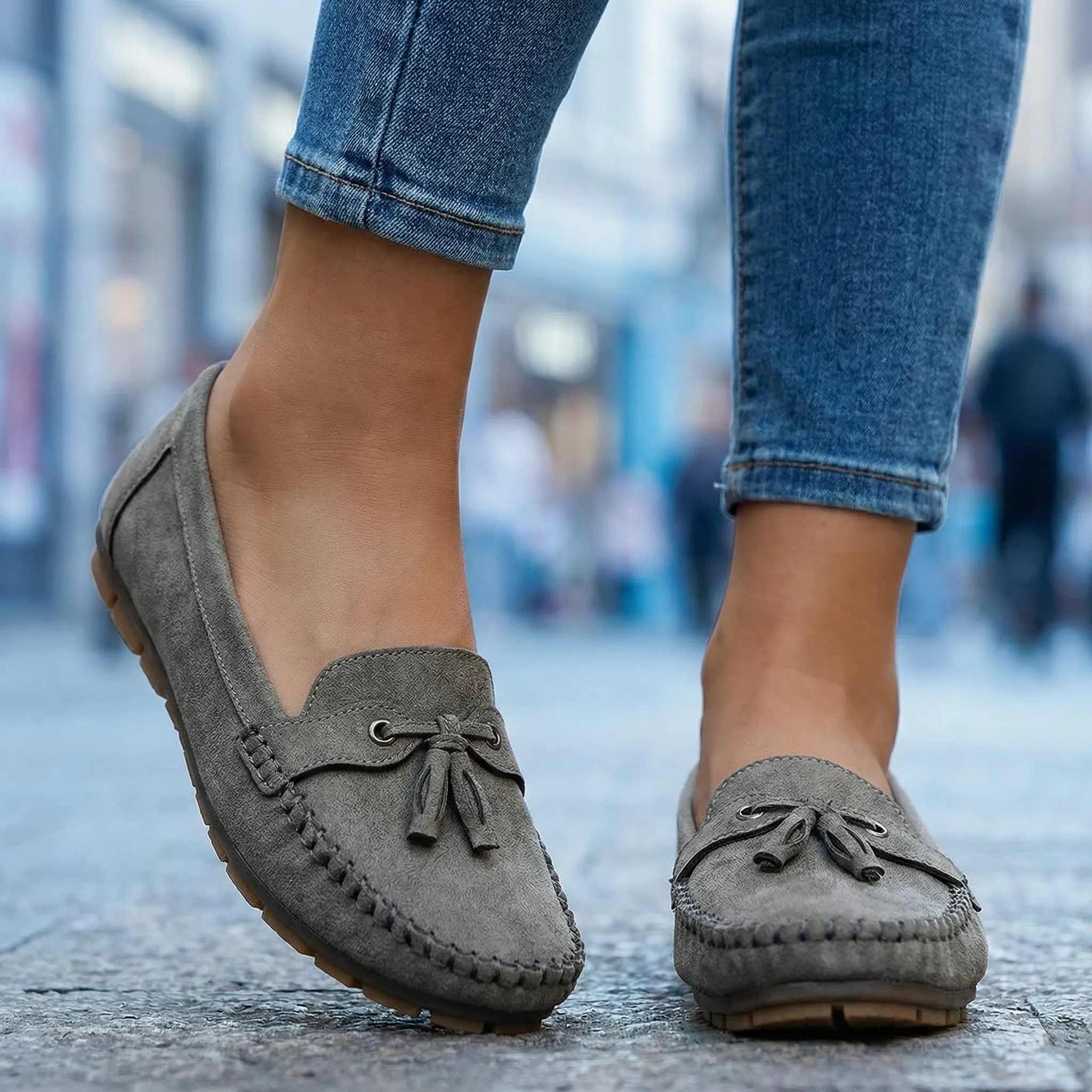 Women’s Orthopedic Extra Wide Suede Loafers – Slip-On Shoes with Arch Support - Image 9