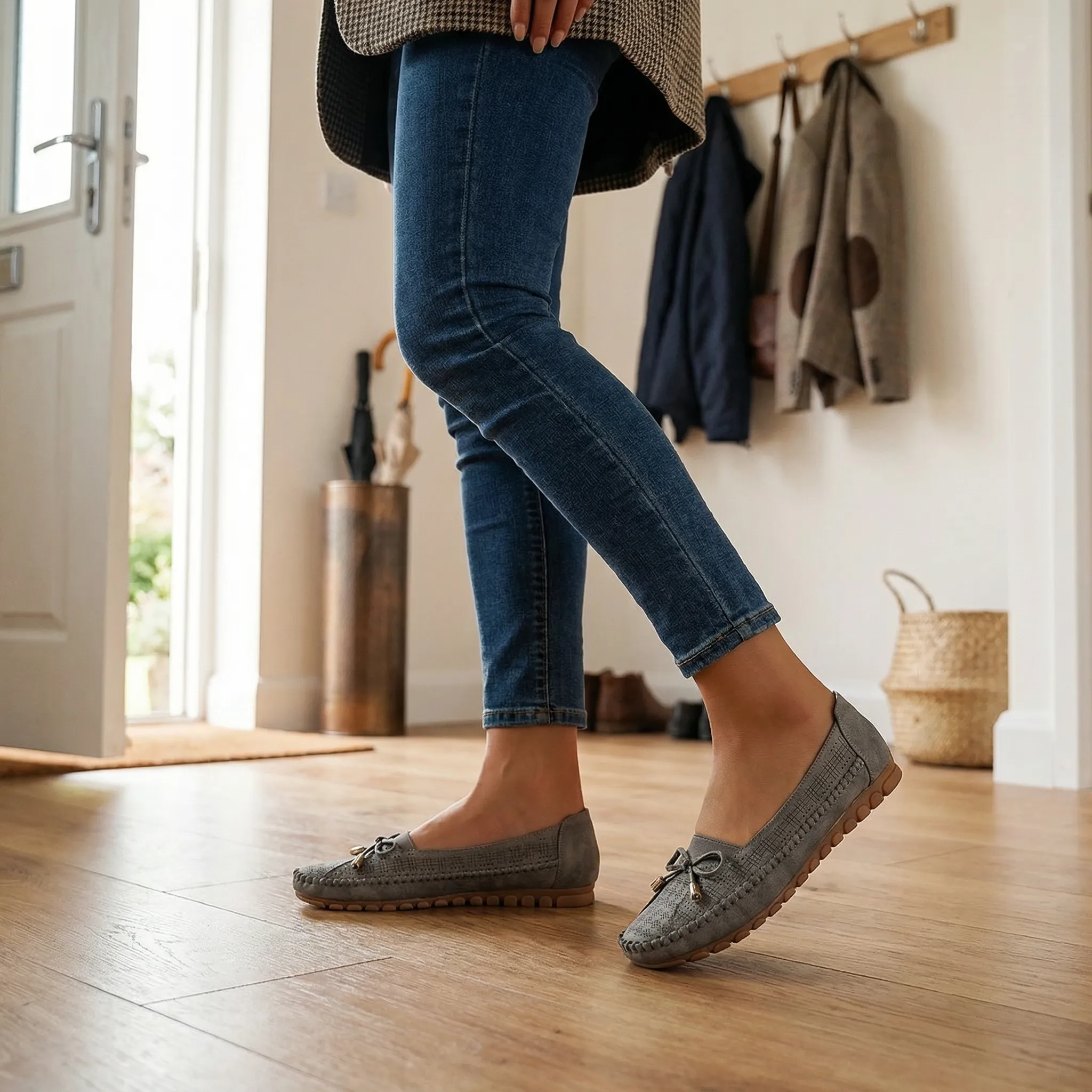 Women’s Orthopedic Wide Fit Loafers – Suede Slip-On Shoes with Arch Support - Image 12