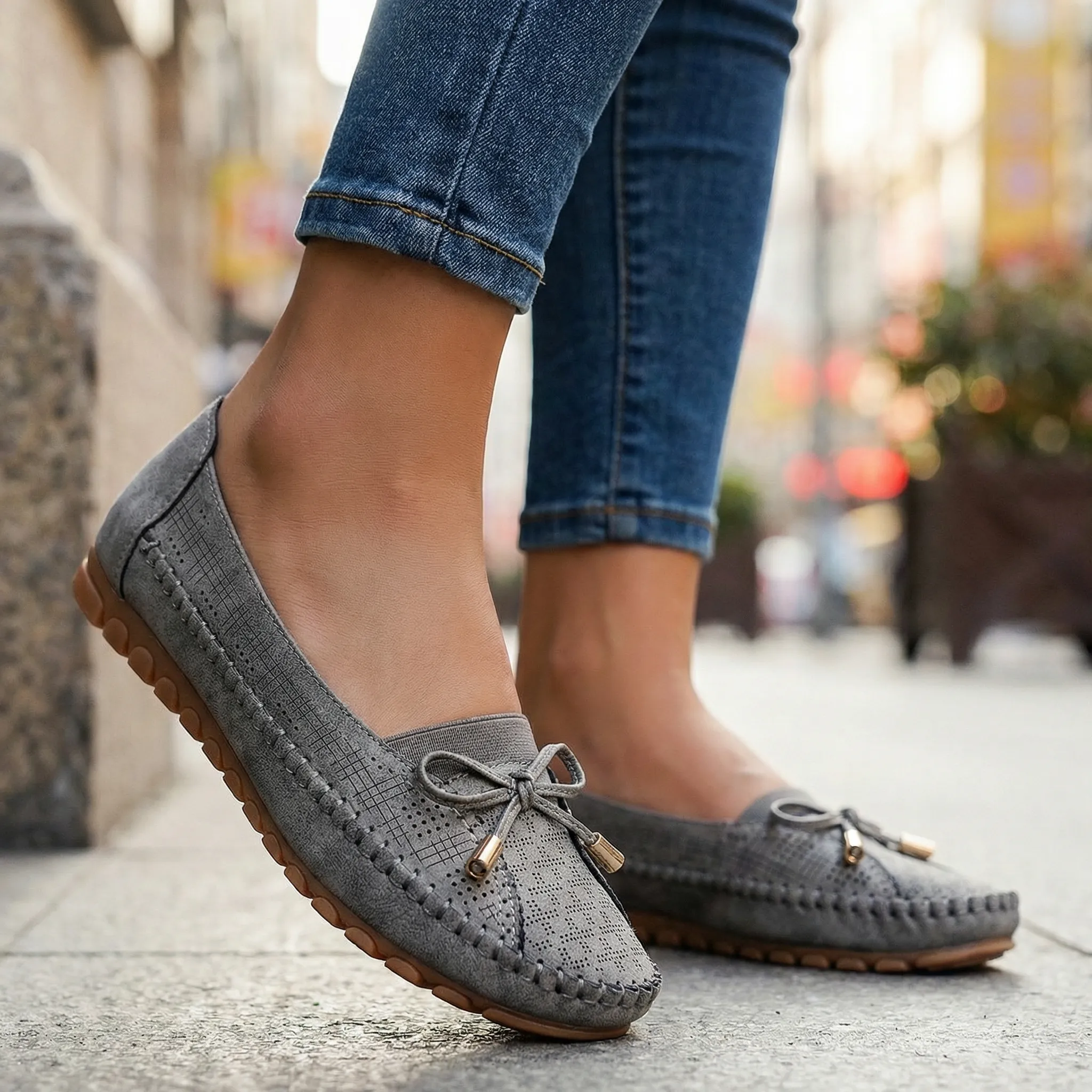 Women’s Orthopedic Wide Fit Loafers – Suede Slip-On Shoes with Arch Support - Image 13