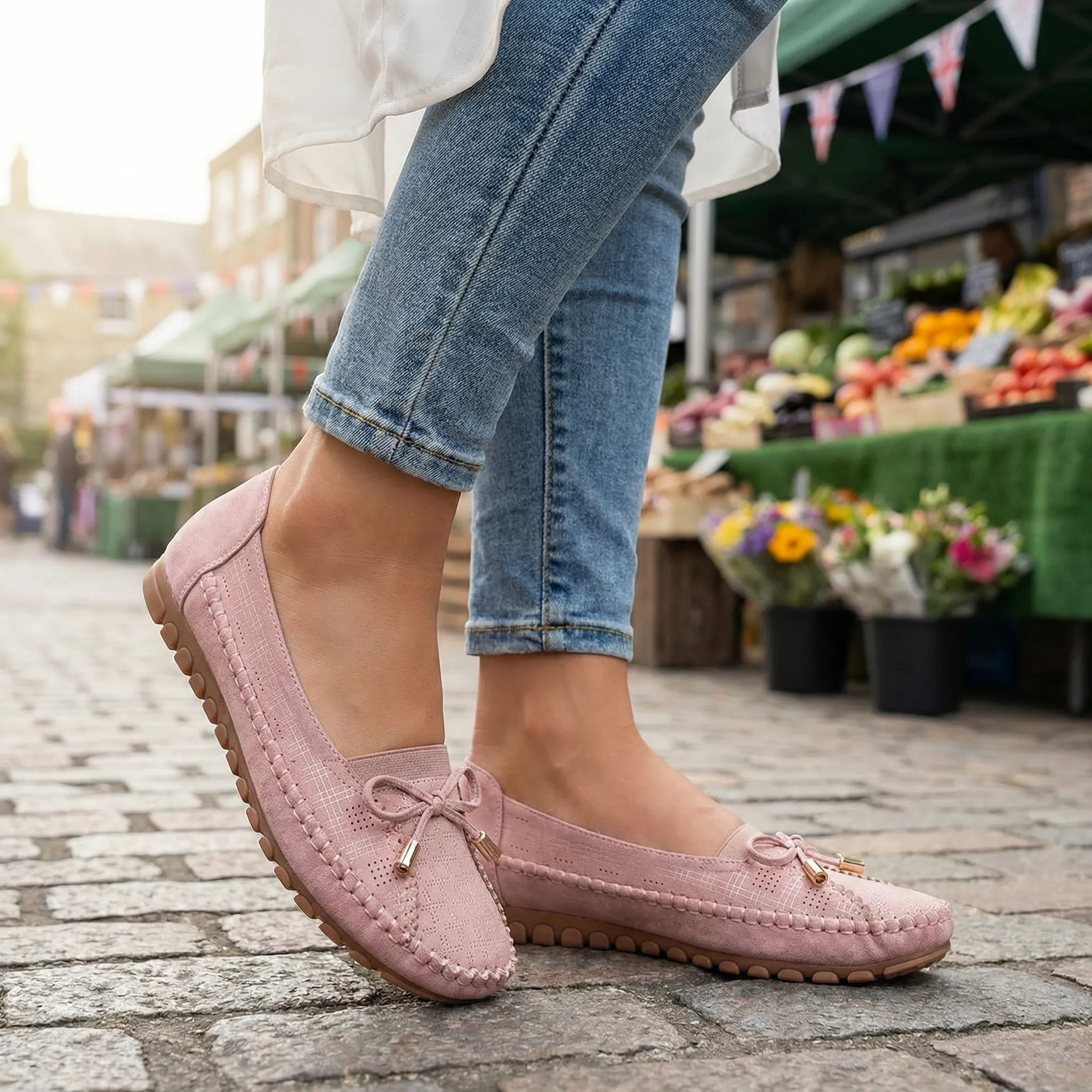 Women’s Orthopedic Wide Fit Loafers – Suede Slip-On Shoes with Arch Support - Image 14