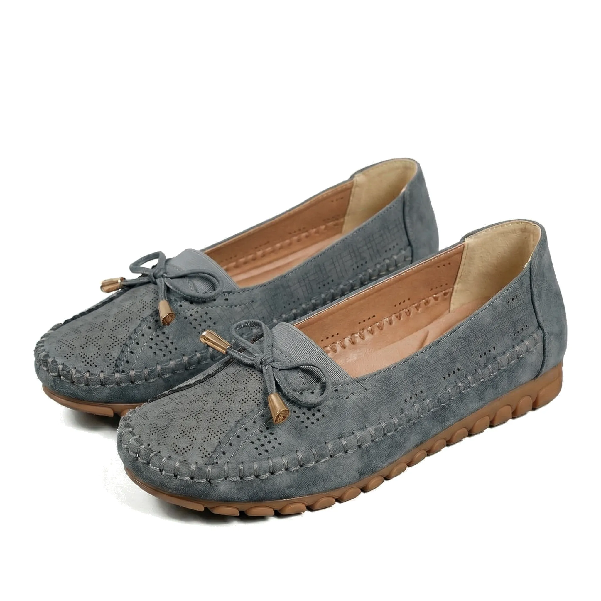 Women’s Orthopedic Wide Fit Loafers – Suede Slip-On Shoes with Arch Support - Image 3