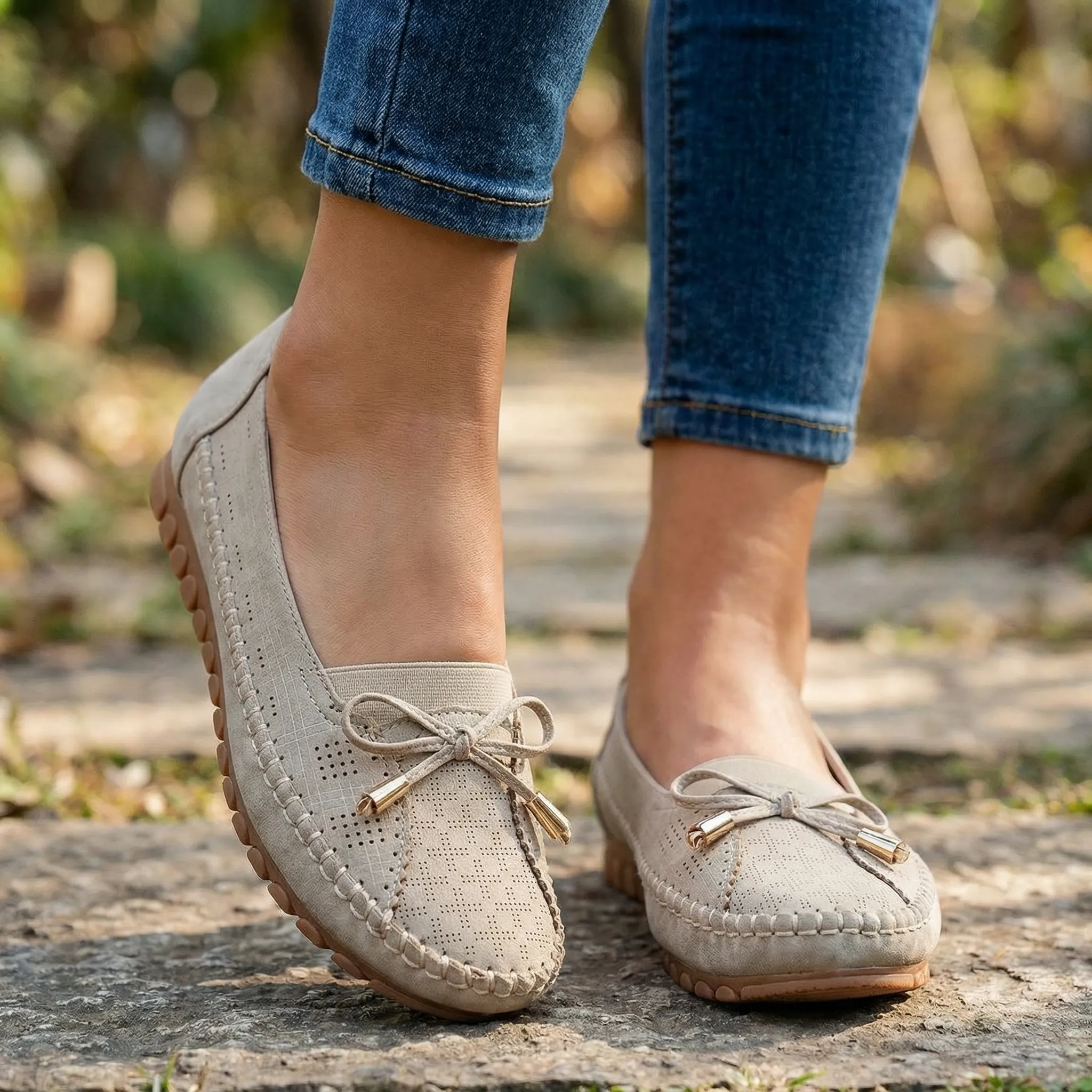 Women’s Orthopedic Wide Fit Loafers – Suede Slip-On Shoes with Arch Support - Image 6