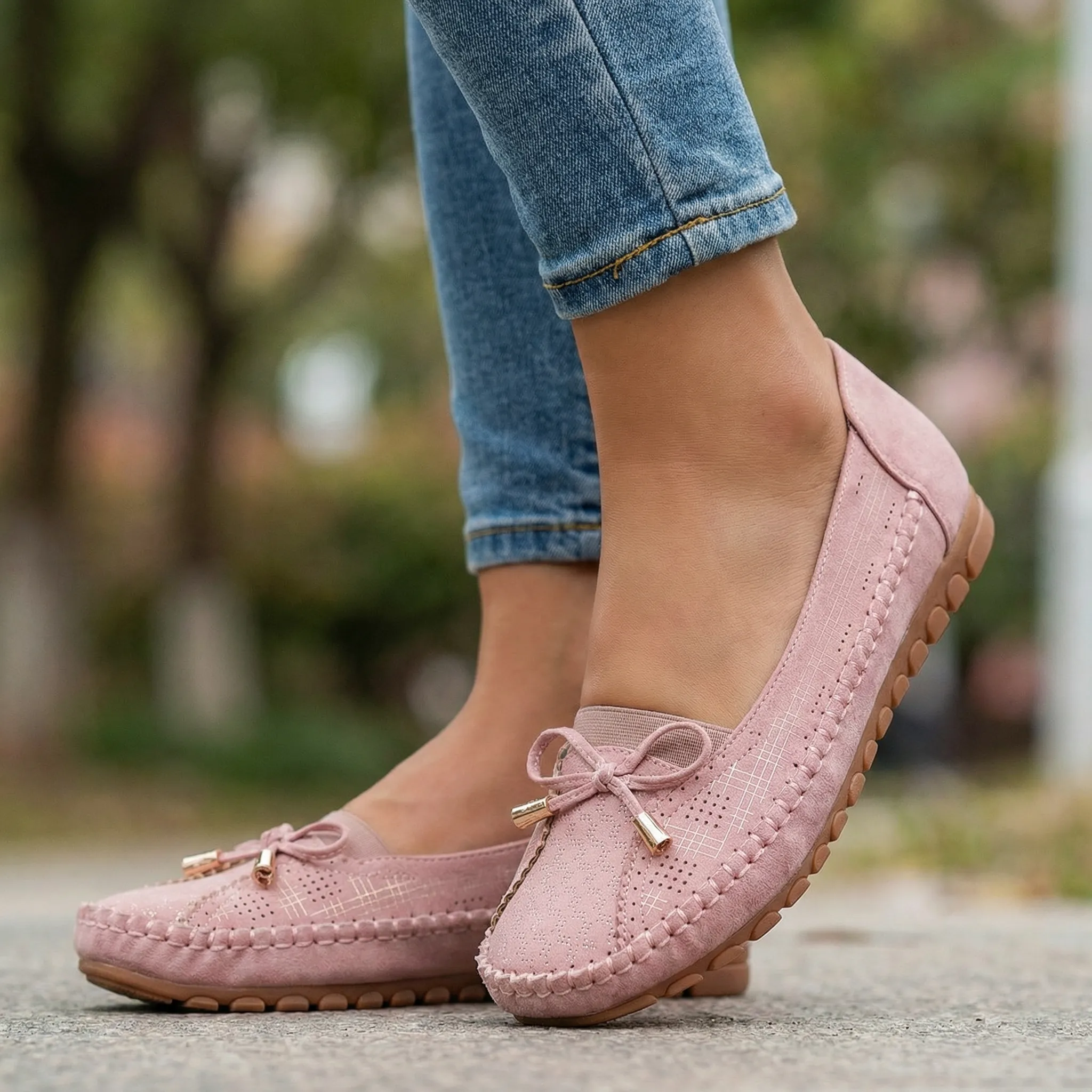 Women’s Orthopedic Wide Fit Loafers – Suede Slip-On Shoes with Arch Support - Image 8