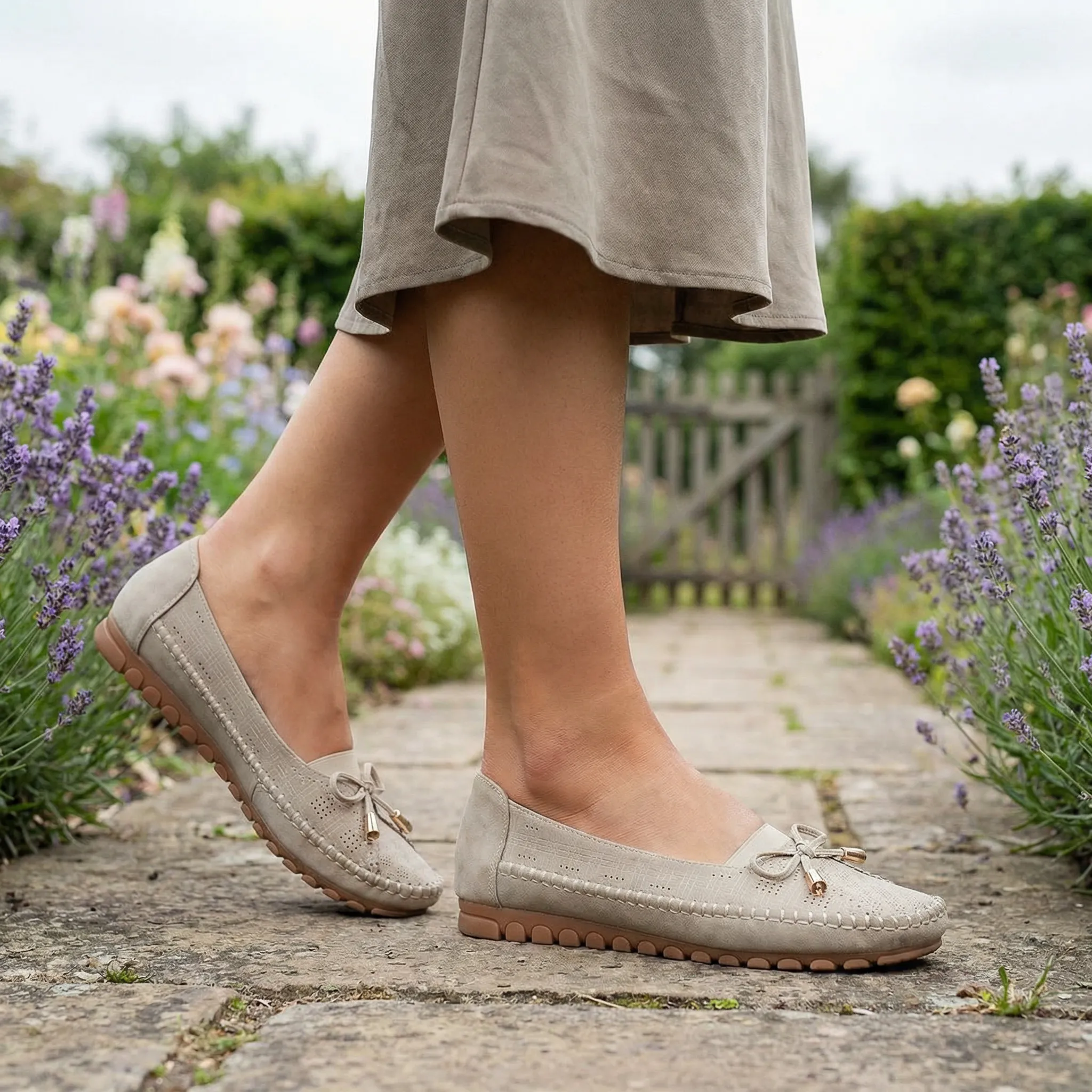 Women’s Orthopedic Wide Fit Loafers – Suede Slip-On Shoes with Arch Support - Image 9