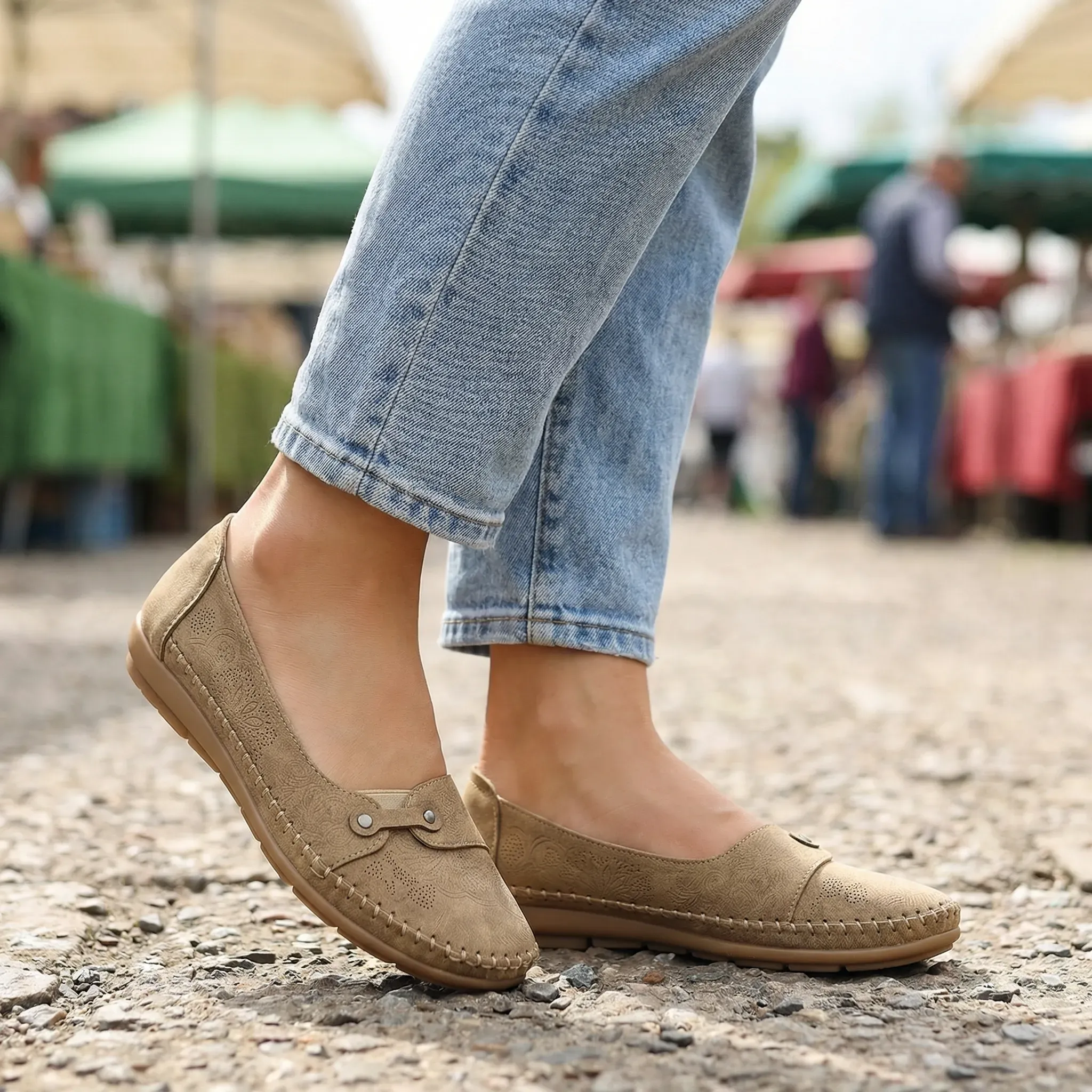 Women’s Suede Loafers – Extra Wide Fit Slip-On with Arch Support for Casual Walking - Image 7