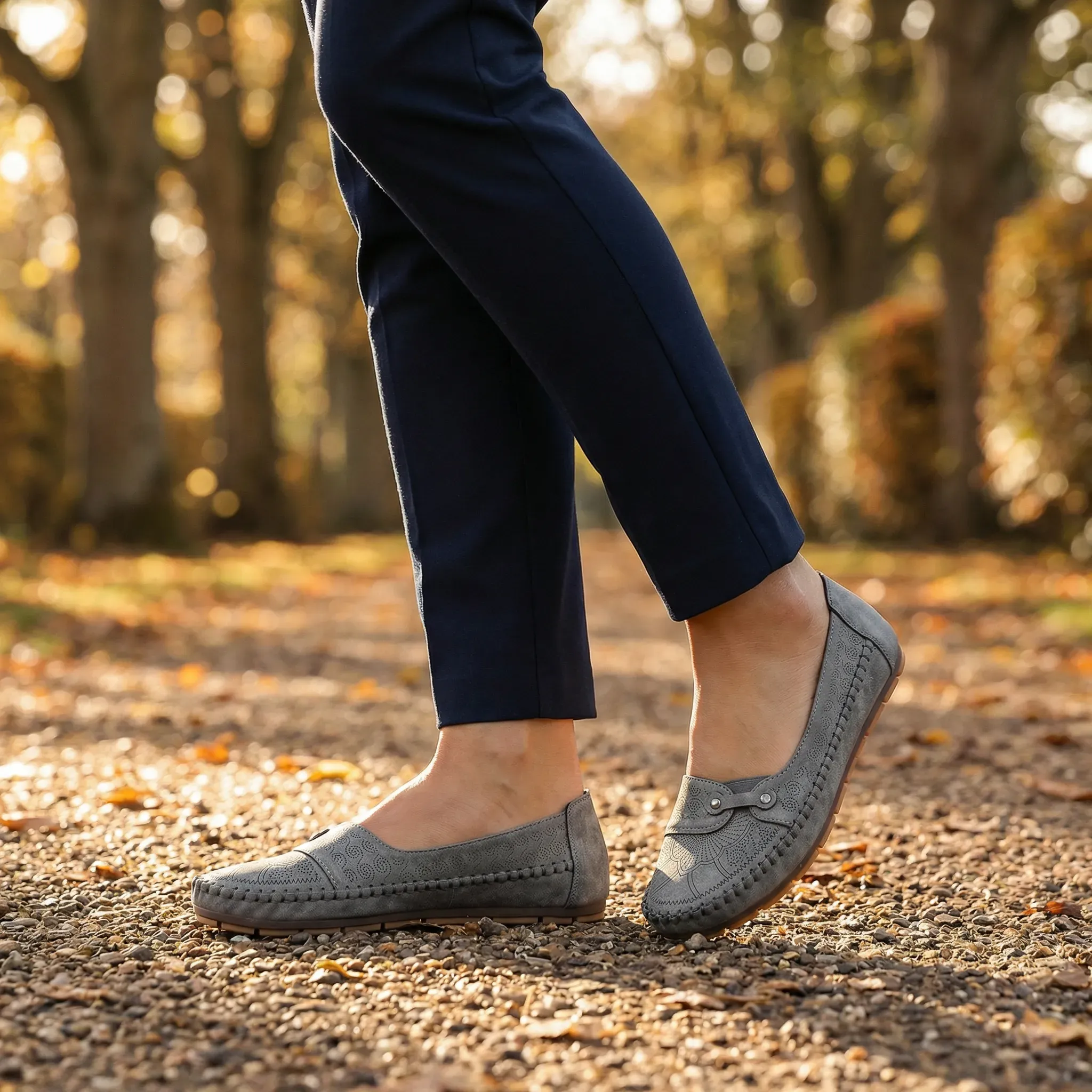 Women’s Suede Loafers – Extra Wide Fit Slip-On with Arch Support for Casual Walking - Image 8